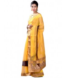 Yellow & Golden Dazzling Designer Collection Silk Saree MDL-S-SR1-023